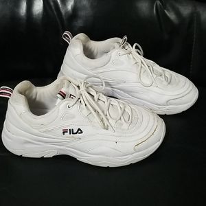 Chunky white Fila shoes